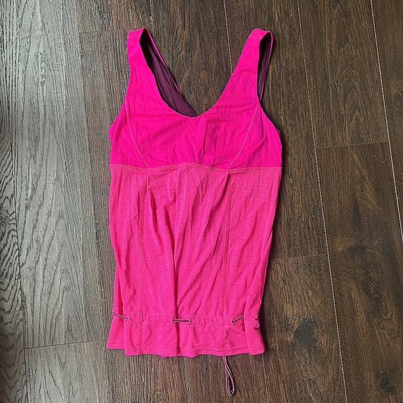 Lululemon Hustle & Bustle Tank Heathered Raspberry Glo Light Sz 8 EUC - Picture 3 of 6